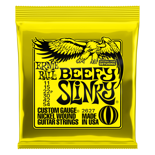 Ernie Ball P02627 Beefy Slinky Nickel Wound Electric Guitar Strings - 11-54 Gauge