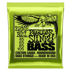 Ernie Ball Regular Slinky Nickel Wound Medium Scale Bass Strings - 45-105 Gauge - P02856