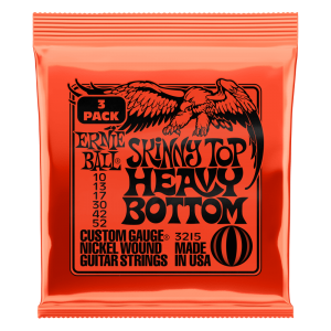 Ernie Ball P03215 - Skinny Top Heavy Bottom Slinky Nickel Wound Electric Guitar Strings 3 Pack - 10-52 Gauge