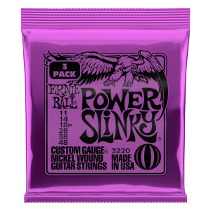 Ernie Ball Power Slinky Nickel Wound Electric Guitar Strings 3 Pack - 11-48 Gauge - P03220