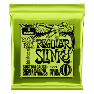 Ernie Ball Regular Slinky Nickel Wound Electric Guitar Strings 3 Pack - 10-46 Gauge - P03221