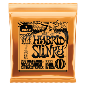 Ernie Ball Hybrid Slinky Nickel Wound Electric Guitar Strings 3 Pack - 9-46 Gauge - P03222