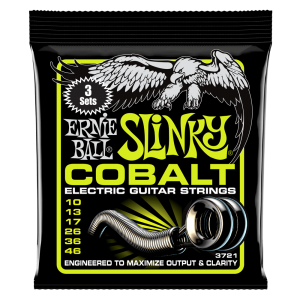 Ernie Ball Regular Slinky Cobalt Electric Guitar Strings 3 Pack - 10-46 Gauge- P03721