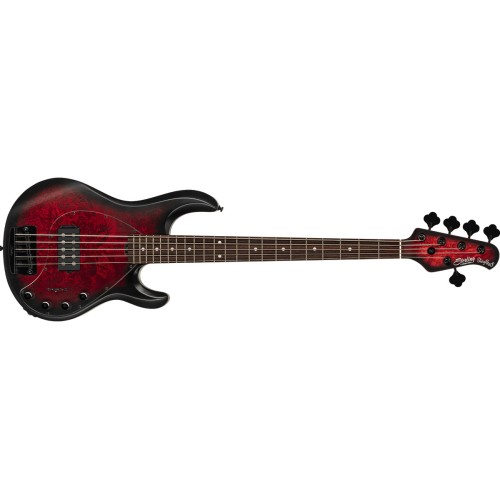 Sterling by Music Man StingRay RAY35PB Electric Bass Guitar - Dark Scarlet Burst Satin