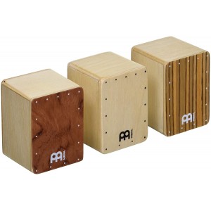 Meinl Percussion Mini Cajon Shaker Set, Bubinha, Natural, Zebrano - SH50-SET