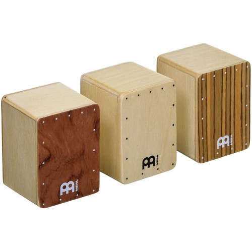 Meinl Percussion Mini Cajon Shaker Set, Bubinha, Natural, Zebrano - SH50-SET