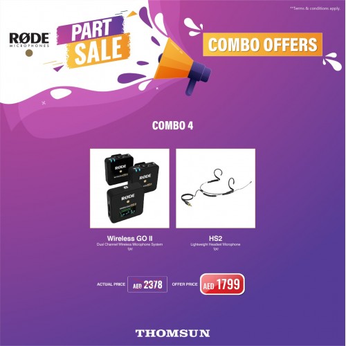 Combo Offer - Rode Wireless GO II & Rode HS2 Headphone (Black or Pink)