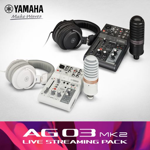 Yamaha AG03MK2 LSPK Live Streaming Pack - White